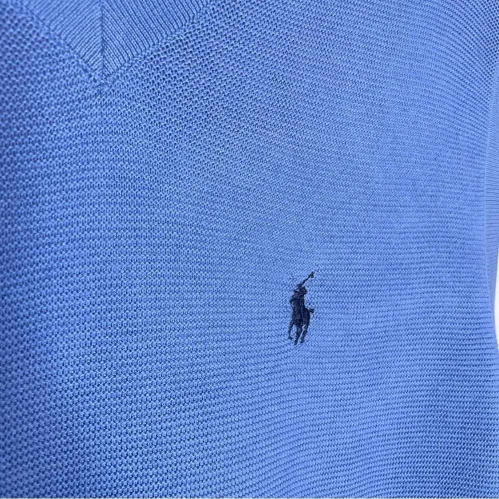 Polo Golf Ralph Lauren Vest Lightweight V-Neck Cotton Blue Men’s - Picture 3 of 5
